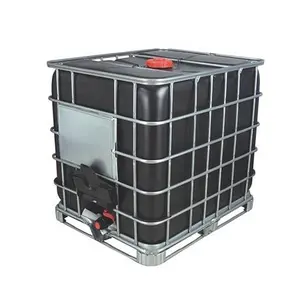 1000 litre oil tank square water tank 1000L Plastic Steel Cage Black Ibc Tank For Sale