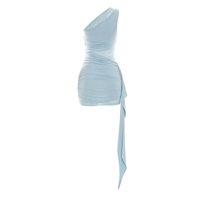 Robe d'été pour femmes Viviblook C26DS134, nouvelle robe décontractée unie sans manches, à épaule unique, avec ruban en dentelle, mini robe de soirée