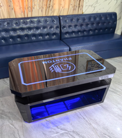 Ensemble de canapés de bar KTV personnalisés avec tables lumineuses LED, salles privées complètes, meubles commerciaux en forme de U et en forme de L éclairés