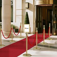 6 poteaux de délimitation avec cordes en velours, tapis rouge et cadre pour panneau, cadre pour panneau format A4 pour décoration de fête sur tapis rouge