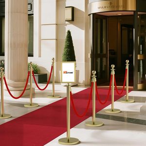 6 Postes <span class=keywords><strong>de</strong></span> Separación con Cuerdas <span class=keywords><strong>de</strong></span> Terciopelo, Alfombra Roja y Marco para Letreros, Marco para Letreros Tamaño <span class=keywords><strong>A4</strong></span> para Decoración <span class=keywords><strong>de</strong></span> Fiestas con Alfombra Roja - Product Image 4