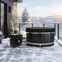 Baignoire ovale en cèdre rouge et acier inoxydable 304, pour usage intérieur et extérieur, bain froid pour la récupération sportive et la relaxation, directement de l'usine