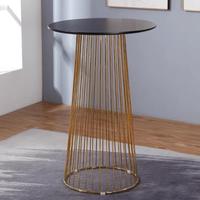 Table de bar moderne en acier inoxydable, pieds en métal, facile à nettoyer, résistante à l'eau, polyvalente pour la maison, le bar, la boîte de nuit, la salle à manger, le salon