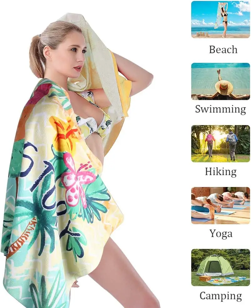Promotionele Micro Fiber Polyester Zand Gratis Strandlaken Aanpasbare Quick Proberen Handdoek Strand Voor Zwembad