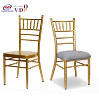 Chaises Chiavari en métal doré de luxe empilables pour mariages, événements, banquets, hôtels et fêtes – Vente en gros directe usine de Foshan, Chine
