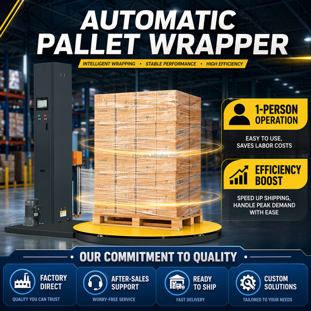 Best Selling Automatic Electric Pallet Stretch Wrapper Machine with Strap and Gear Components for Industrial Use