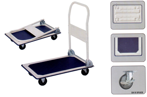 JK Industrial <b>Folding</b> Steel Frame Hand <b>Cart</b> Dolly OEM Lightweight Four-Wheel Platform Trolley Powder Coated Handle Aluminum Post - Product Image 6