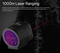 Monoculaire thermique 320x240 avec télémètre laser 50Hz 12um, portée de détection 870m, portée de mesure 1200m, zoom 2x-8x pour la chasse