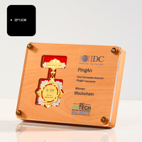 Nouvelle plaque de certificat en bois or personnalisée Médaille Award UV Printing Business Brand Honor Plaque pour la décoration de bureau
