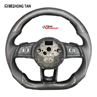 Volant sport en fibre de carbone avec poignée en cuir pour VW Golf R Passat CC R-Line modèles MQB PQ