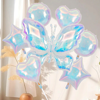 Set Balon Foil Bunga Daisy Kupu-kupu Merah Muda Balon Aluminium Bunga Kupu-kupu untuk Pesta Tema Taman Ulang Tahun Bayi Perempuan