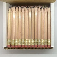 Crayons de golf professionnels en bois naturel, mini-crayons aiguisés avec gomme pour les magasins spécialisés