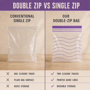 Bolsas Reutilizables para Almacenamiento de Alimentos con Doble Cierre, a Prueba de Fugas, Aptas para Congelador, Transparentes, de Grado Alimenticio, para Sándwiches y Bocadillos - Product Image 4