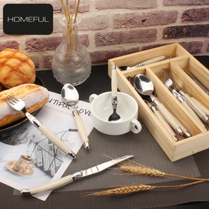 Couteau de <span class=keywords><strong>cuisine</strong></span> professionnel <span class=keywords><strong>Laguiole</strong></span>, couteau à steak, ensemble de couverts, qualité alimentaire, 24 pièces, ensemble de fourchettes et de <span class=keywords><strong>couteaux</strong></span> en acier inoxydable avec manche en ABS - Product Image 4