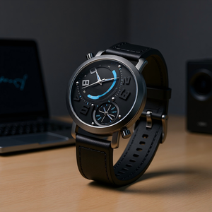 Orologio Meccanico Professionale <span class=keywords><strong>da</strong></span> Uomo con Doppio Movimento <span class=keywords><strong>al</strong></span> <span class=keywords><strong>Quarzo</strong></span> Giapponese, in Lega di Zinco, Impermeabile 30m, Elegante Orologio <span class=keywords><strong>da</strong></span> <span class=keywords><strong>Polso</strong></span> Business - Product Image 1