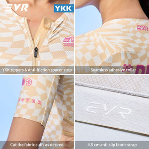 Vêtements de cyclisme pour femmes personnalisés en usine, légers, sublimés, respirants, anti-transpiration, <span class=keywords><strong>maillot</strong></span> de vélo avec poches - Product Image 3