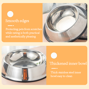 Mangkuk anjing Anti karat, mangkuk anjing Anti selip, mangkuk hewan peliharaan mewah, mangkuk anjing Stainless Steel - Product Image 5