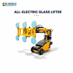 Elevador de Vidrio Eléctrico E-WORLD, Capacidad de 600 kg, 380V, Construcción de Acero, Color Amarillo, Seis Ventosas, Alto Nivel de Seguridad - Product Image 1