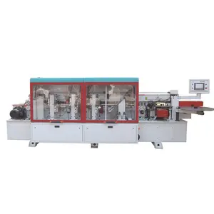 Automatic Double Trimming Veneer and Solid Wood Strip PVC MDF Edge Banding Machine