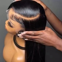 Perruque Lace Front HD 13*4 en Cheveux Humains, Raie Libre, Ligne de Cheveux Naturelle, Lisse, Sans Colle, pour Femmes, de la marque Modern Show Factory