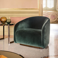 Fauteuil en tissu minimaliste Furnistyle à rotation 360 degrés pour une personne, design doux personnalisé pour la maison, le bureau et le salon