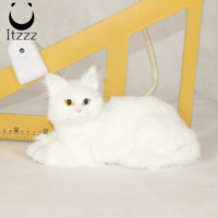 Peluche personnalisée chat noir et blanc, fourrure réaliste, simulation de peluche, poupée pour décoration de la maison