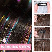 12 extensions cheveux à clipser 24 pouces à paillettes colorées Kit d'accessoires pour cheveux de fée pour femmes filles enfants