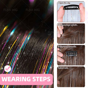 Glitter 24 pollici confezione 12 pezzi Clip in capelli Tinsel <span class=keywords><strong>extension</strong></span> fata accessori per capelli Kit per donne ragazze bambini - Product Image 4