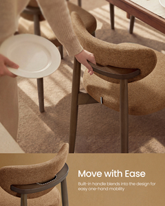 <span class=keywords><strong>Chaises</strong></span> de salle à manger modernes <span class=keywords><strong>VASAGLE</strong></span> avec sièges en tissu aspect lin rembourrés et structure en bois de caoutchouc, lot de 4 pour cuisine et salle à manger - Product Image 4