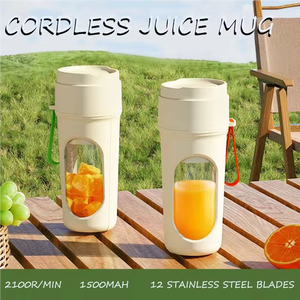 عصارة كهربائية محمولة ، خلاط 6 شفرات ، معالج فواكه سموزي ، آلة منزلية لاسلكية للسيارة - Product Image 2