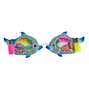 Maldive souvenir gift drift sand bottle Punta cana Custom beach Vietnam Bahamas 3d resin Paradise Island magnete per frigorifero - Product Image 1