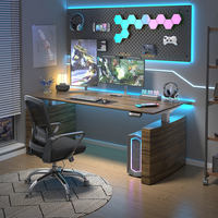 Bureau debout électrique à hauteur réglable motorisé, table de travail et de jeu en bois extensible