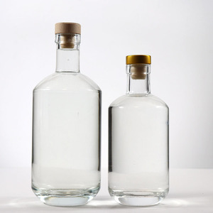 Custom Logo 200ml 375ml 500ml 700ml 750ml 1000ml Boston Glass <strong>Wine</strong> Bottles Vodka Whisky Rum Glass Bottles With Cork