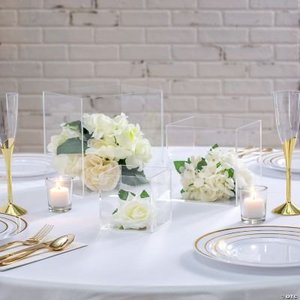 Alzate per Buffet in <span class=keywords><strong>cristallo</strong></span> Xinkeda espositore per cubi in acrilico trasparente alzate per nidificazione trasparenti con fondo cavo - Product Image 3