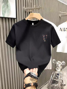 T-shirt da uomo estiva alla moda con stampa a lettere, girocollo, in cotone pesante, a maniche corte, per coppie - Product Image 5