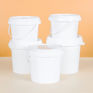 ホワイトHDPE貯蔵ペール0.5-1L不透明マットキャリーハンドル付き食品スナック & 工業材料容器 - Product Image 1