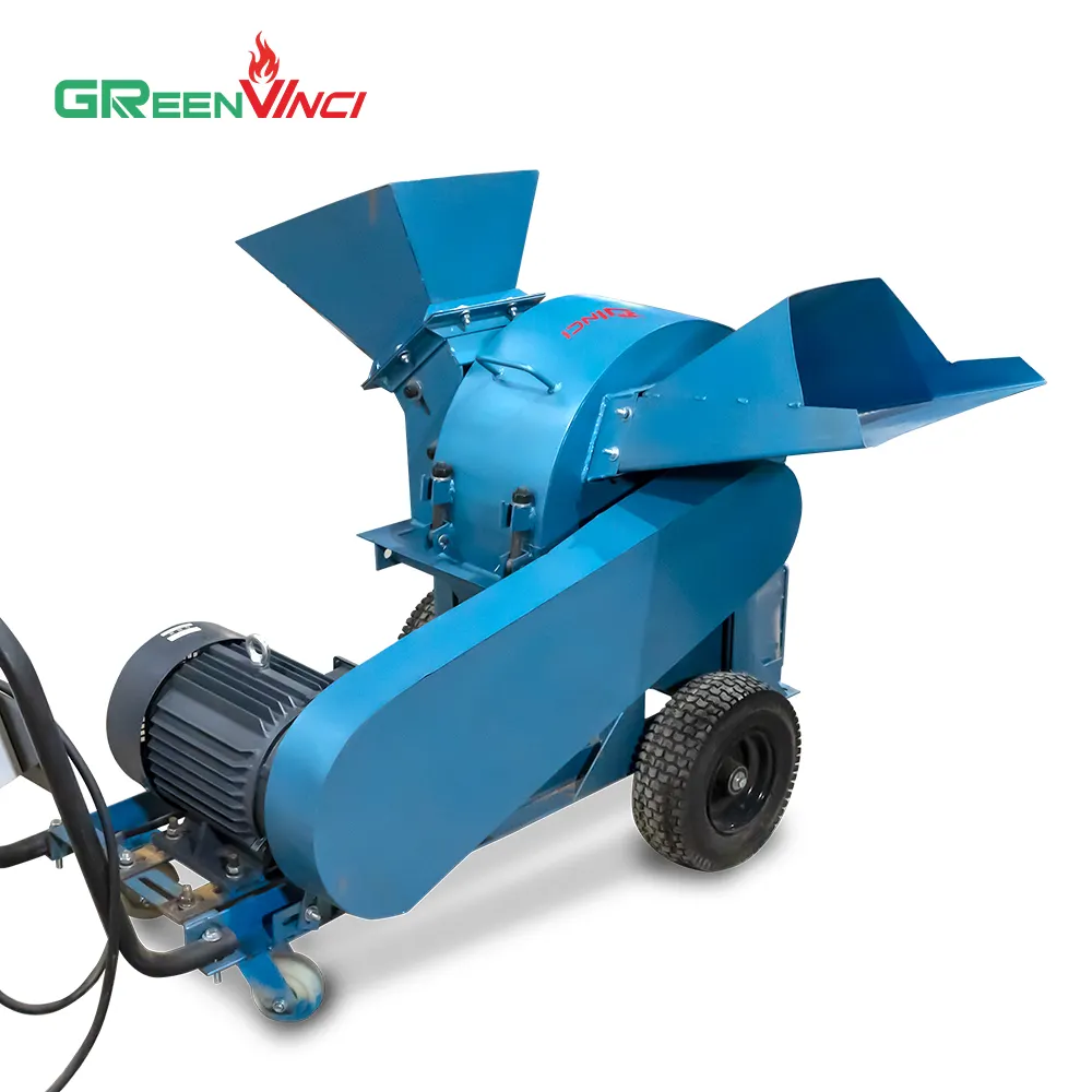 Greenvinci Hot Verkoop Beweegbare Biomassa Stro Hout Pallet Shredder Voor Het Maken Van Pellet Productlijn