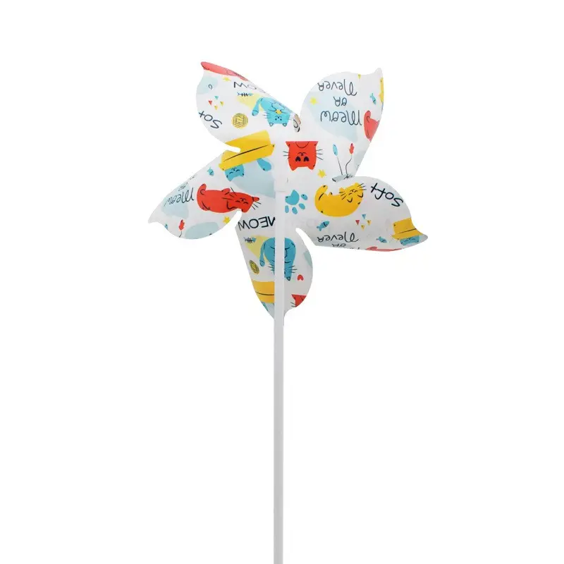 Sublimations-PET-Windmühle aus amerikanischem Kunststoff mit Flagge einfarbig Dekoration Hof Garten Kunst Rasen Windmühle Spielzeug Großhandel