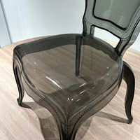 Chaises de patio en plastique transparent gris Chiavari décoratives et élégantes pour mariage et salle à manger – Vente en gros