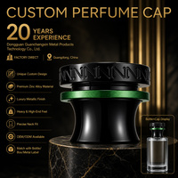 Capuchon de parfum anti-fuite en alliage de zinc à motif chevron, anneau en jade irisé, noir brillant, couleur assortie, fabriqué sur mesure selon les couleurs Pantone, OEM, liquide