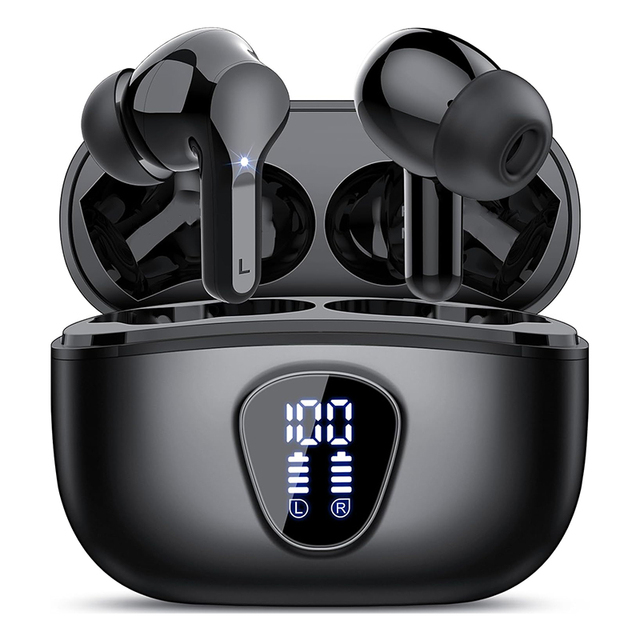 Wireless Ear Buds BT5.4 with LED Display Earphones HiFi Stereo Earbuds ENC Noise Cancelling Headphones with 48H Play Time