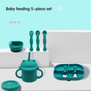 Juego de 9 Utensilios de Silicona Suave para Alimentación de Bebés, Incluye Cuchara y Tenedor, Apto para Bebés de 0 a 12 Meses, Grado Alimenticio - Product Image 4