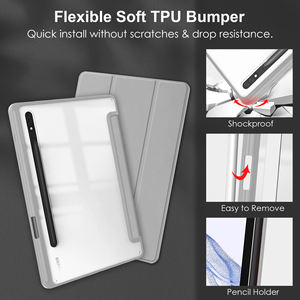 Custodia completa per Tablet Anti-goccia per <span class=keywords><strong>Samsung</strong></span> <span class=keywords><strong>Galaxy</strong></span> <span class=keywords><strong>Tab</strong></span> S7 T870 T875 / <span class=keywords><strong>S8</strong></span> X700 X706 <span class=keywords><strong>Cover</strong></span> posteriore per PC trasparente da 11 pollici con morbida TPU - Product Image 6