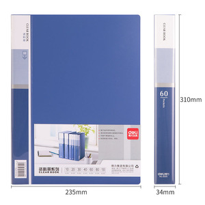 Deli Clear Book <b>A4</b> 60 Page <b>Document</b> <b>Folder</b> Office Organizer Blue - Product Image 2