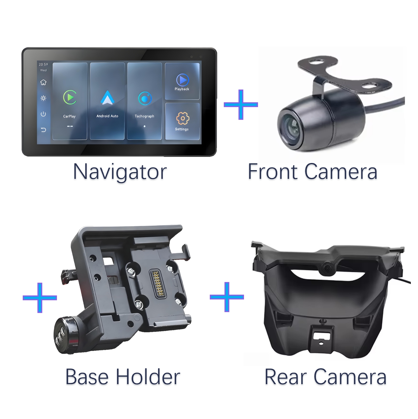 Écran + Support + Caméra Avant et Arrière