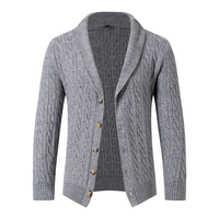 Dernière conception OEM/ODM pull-over court en coton et cachemire pour hommes, cardigan décontracté en tricot torsadé
