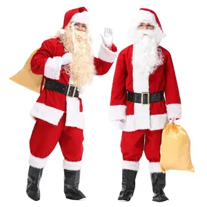 Classic Authentic Quality Real Christmas Santa Clause Costume suit For Adults