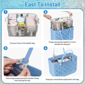 <b>Beach</b> <b>Bag</b> Organizer Insert for X-Large Bogg <b>Bag</b> <b>Lightweight</b> Mesh Divider Pouch Compatible with Original XL Rubber Tote Inner <b>Bag</b> - Product Image 6
