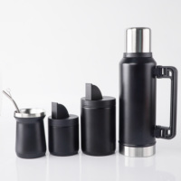 Ensemble complet de préparation de Yerba Maté : Gourde isotherme de 1300 ml en acier inoxydable à double paroi avec tasse à maté et bombilla, sac cadeau inclus