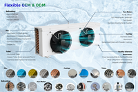 Enfriador de Aire Industrial para Cámaras Frigoríficas de Baja Temperatura, Evaporador para Almacenamiento de Alimentos Congelados, Combinado con Unidad de Condensación, Suministro de Fábrica